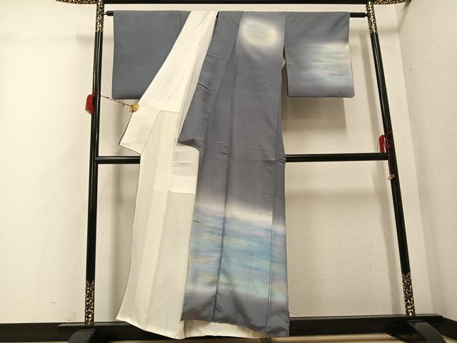 平和屋着物●訪問着 紬地 霞文 暈し染め 正絹 逸品 AABG9536ph