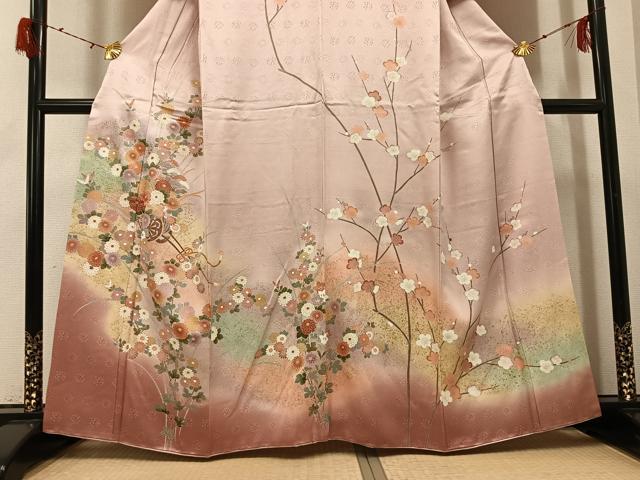 平和屋着物●訪問着 花車文 暈し染め 金彩 正絹 逸品 AABG9537ph