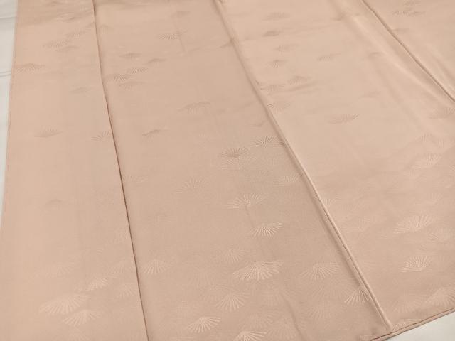 平和屋着物●上質な色無地 松地紋 肌色 正絹 逸品 AABG9538ph