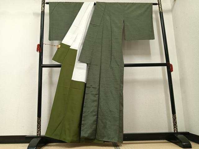 平和屋着物●上質な紬 縞 正絹 逸品 AABG9542ph