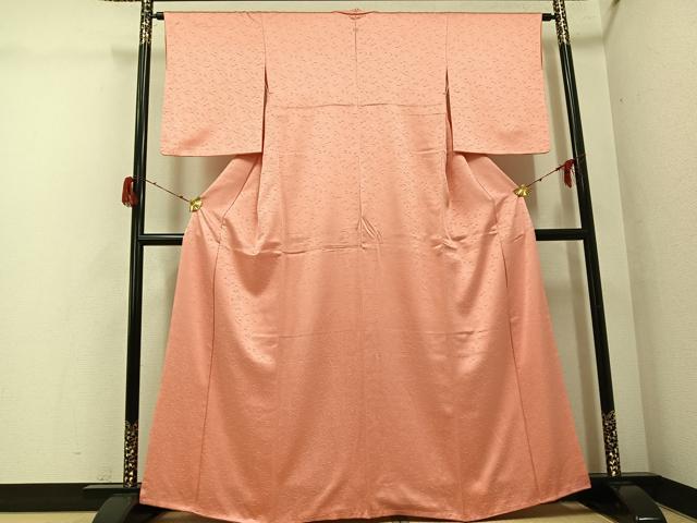 平和屋着物●上質な色無地 草木地紋 一斤染色 正絹 逸品 未使用 AABG9546ph