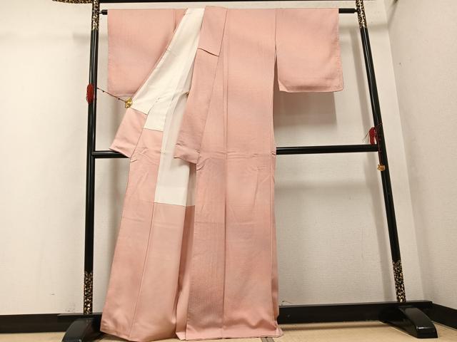 平和屋着物●上質な小紋 霞文 暈し染め 霞文 正絹 逸品 未使用 AABG9553ph