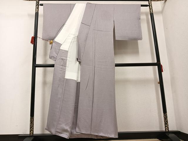 平和屋着物●上質な色無地 作家物 草木地紋 霞色 正絹 逸品 AABG9556ph