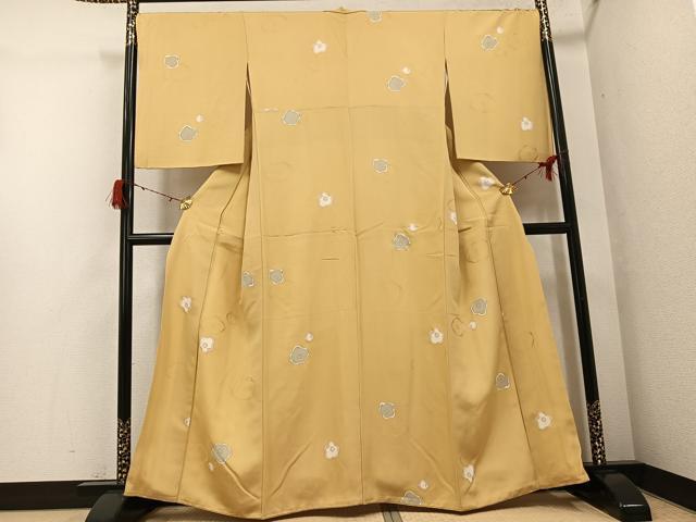平和屋着物●上質な小紋 梅 金彩 正絹 逸品 AABG9559ph