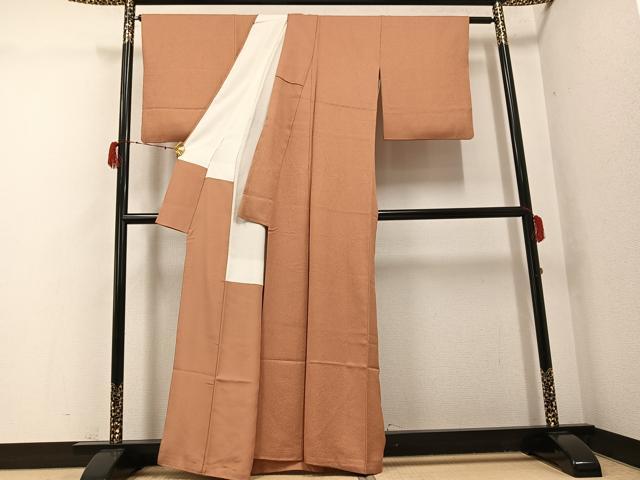 平和屋着物●本草木染作家 圓啓 江戸小紋 極小鮫小紋柄 正絹 逸品 AABG9562ph