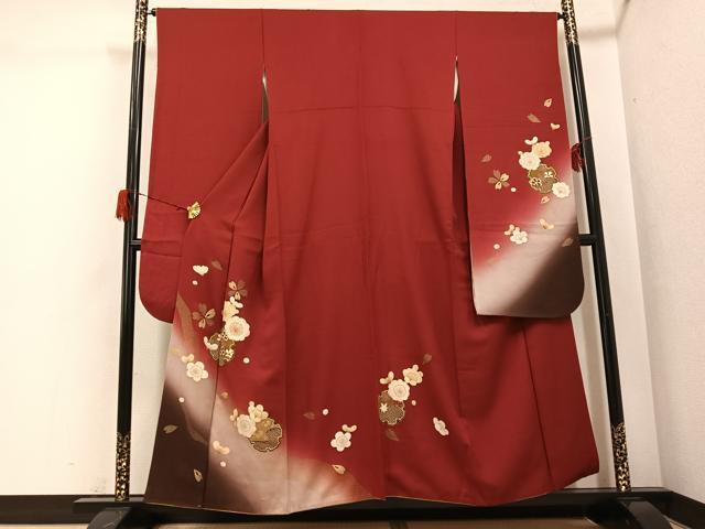 平和屋着物●豪華振袖 雪輪梅文 暈し染め 金彩 やまと誂製 正絹 逸品 AABG9575ph