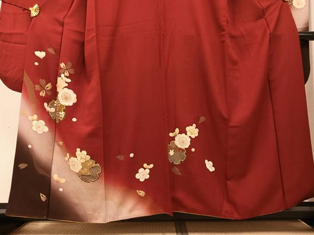 平和屋着物●豪華振袖 雪輪梅文 暈し染め 金彩 やまと誂製 正絹 逸品 AABG9575ph