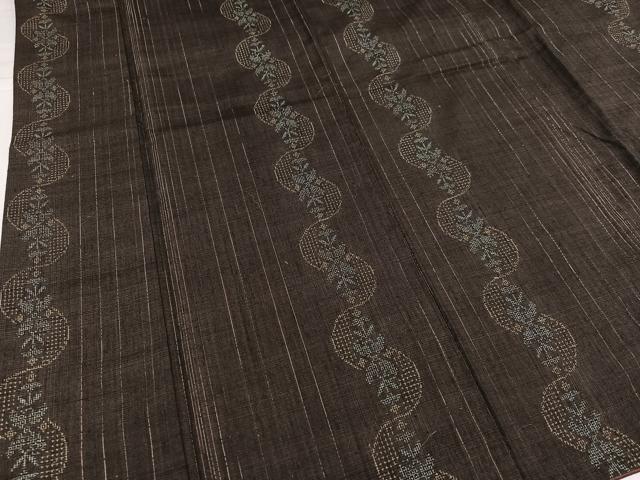平和屋着物●本場結城紬 重要無形文化財 100亀甲 草木間道 正絹 逸品 AABG9577ph