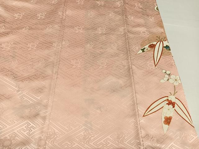 平和屋着物●豪華振袖 駒刺繍 草花文 金彩 正絹 逸品 AABG9581ph