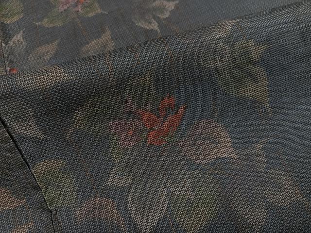 平和屋着物●本場大島紬 カタス9マルキ 草花間道 正絹 逸品 未使用 AABG9588ph
