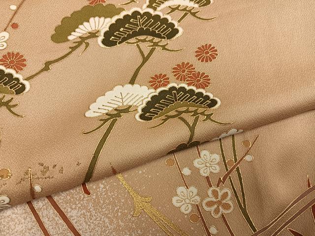 平和屋着物●訪問着 松竹梅 金彩 正絹 逸品 AABG9595ph