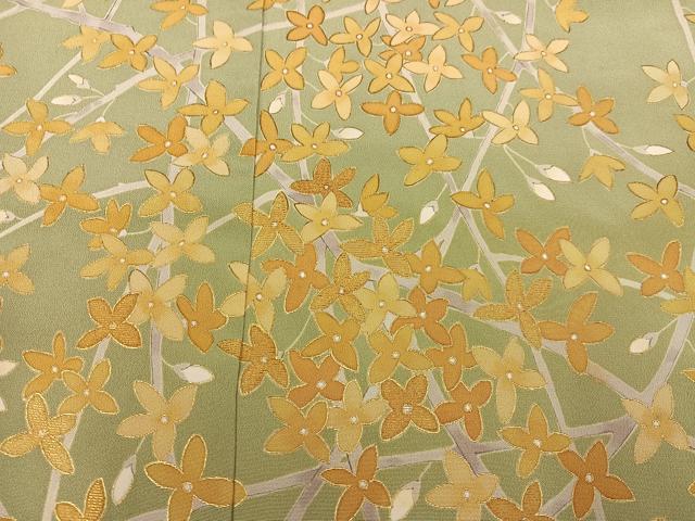 平和屋着物●訪問着 友禅 枝花文 金彩 高島屋扱い 正絹 逸品 AABG9596ph