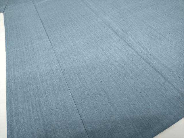 平和屋着物▽上質な紬 単衣 色無地 鉄御納戸色 正絹 逸品 AABG9601ck
