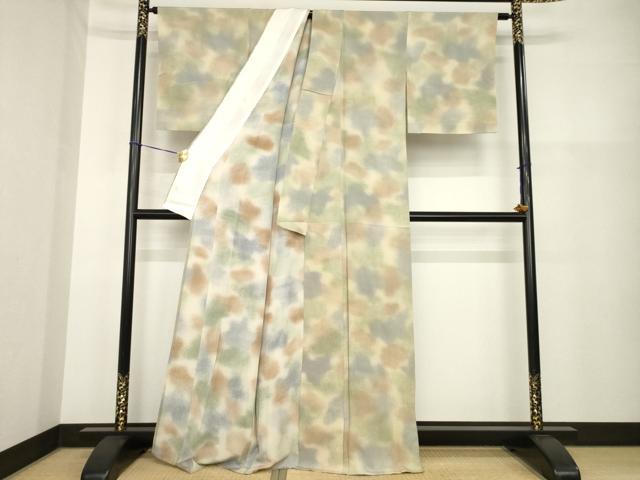 平和屋着物▽上質な小紋 単衣 鮫小紋柄 暈し染め 正絹 逸品 AABG9602ck
