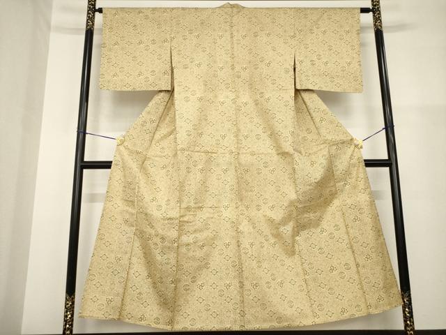平和屋着物▽本場染大島紬 単衣 蜀江花文 正絹 逸品 AABG9605ck