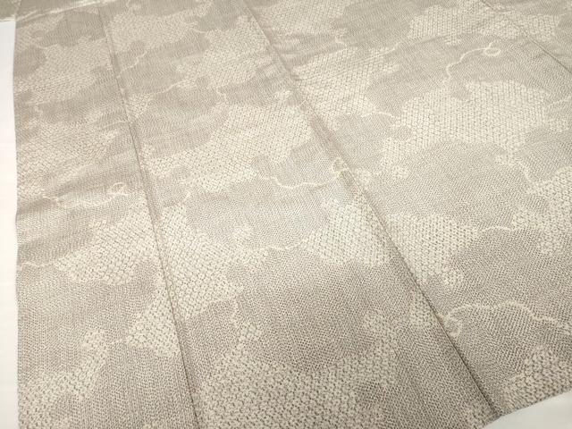 平和屋着物▽上質な紬 単衣 雪輪重ね文 正絹 逸品 AABG9611ck