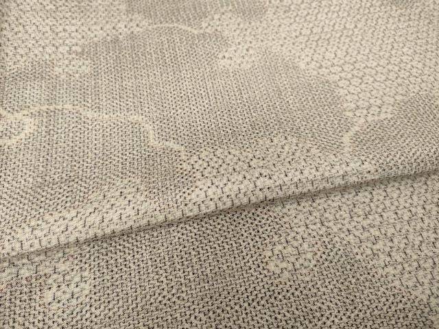 平和屋着物▽上質な紬 単衣 雪輪重ね文 正絹 逸品 AABG9611ck