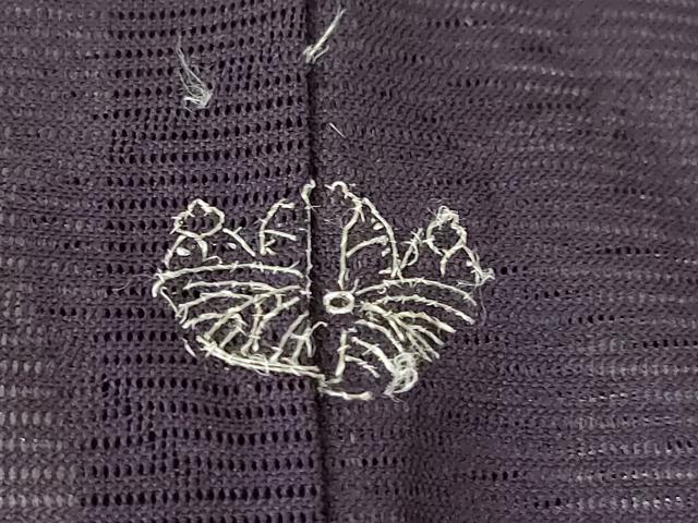 平和屋着物*夏物 色無地 楓紋紗 黒紅色 さんび謹製 洗える着物 AABG9625ck