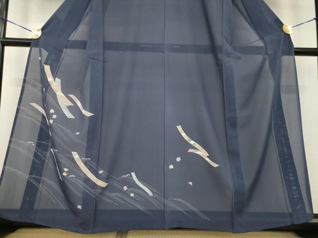 平和屋着物*夏物 訪問着 絽 短冊花文 銀彩 正絹 逸品 AABG9645ck