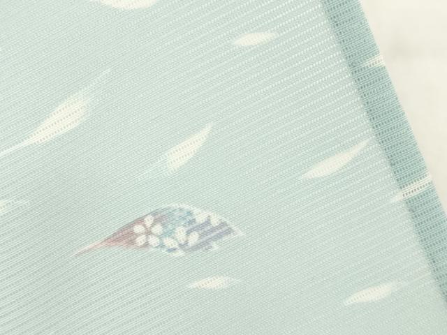 平和屋着物*夏物 小紋 絽 舞葉文 洗える着物 AABG9647ck