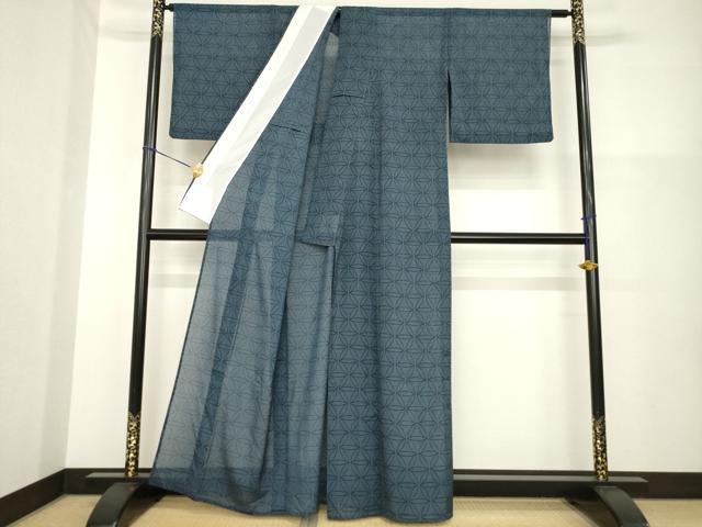 平和屋着物*夏物 小紋 幾何学文様 洗える着物 AABG9653ck