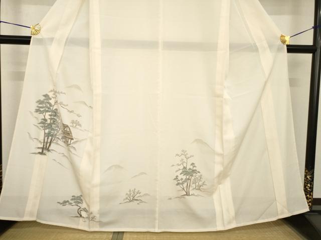 平和屋着物*夏物 訪問着 絽 手描き 風景文 洗える着物 AABG9665ck