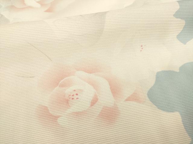 平和屋着物*夏物 小紋 絽 バラ 薔薇 正絹 逸品 AABG9670ck
