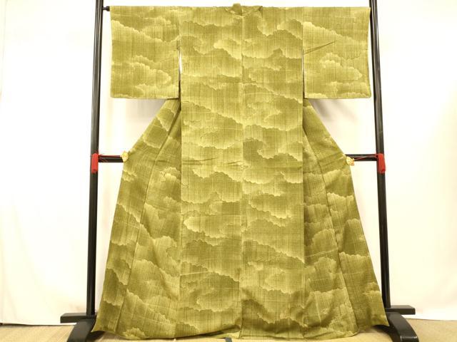 平和屋着物■上質な小紋 雲取り霞文 暈し染め 正絹 逸品 AABG9686fw