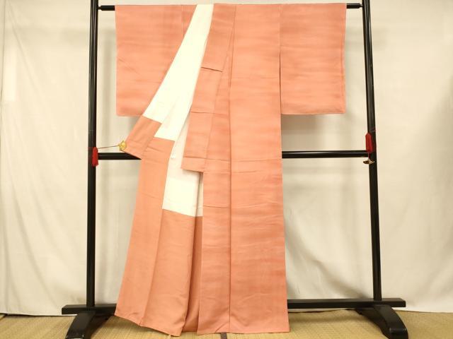 平和屋着物■上質な小紋 作家物 紅雲 霞文 暈し染め 正絹 逸品 未使用 AABG9704fw