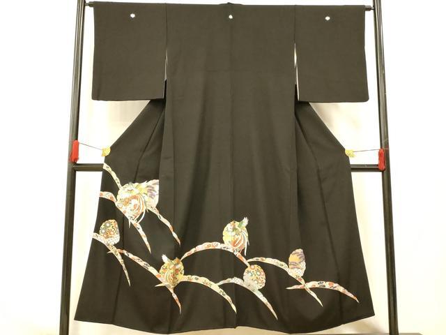 平和屋着物■豪華黒留袖 駒刺繍 雪輪鳳凰草花文 金銀彩 やまと誂製 正絹 逸品 AABG9708fw