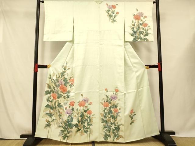 平和屋着物■訪問着 草花文 正絹 逸品 AABG9710fw