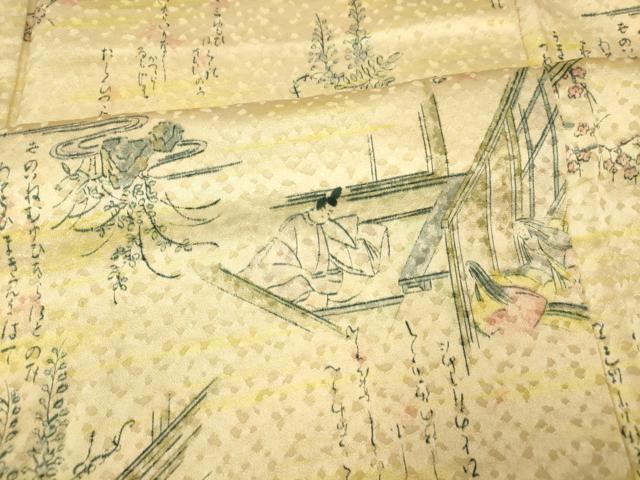 平和屋着物■上質な小紋 人物文字文 やまと誂製 正絹 逸品 AABG9721fw