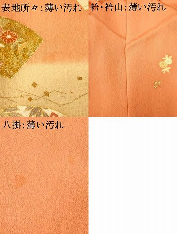 平和屋着物■訪問着 地紙草花文 暈し染め 金彩 正絹 逸品 AABG9752fw