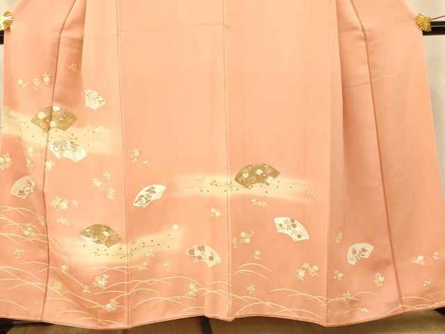 平和屋着物■訪問着 地紙草花文 暈し染め 金彩 正絹 逸品 AABG9752fw