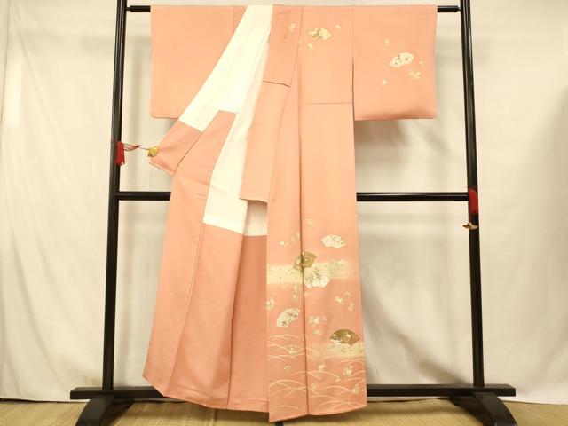 平和屋着物■訪問着 地紙草花文 暈し染め 金彩 正絹 逸品 AABG9752fw