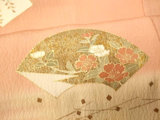 平和屋着物■訪問着 地紙草花文 暈し染め 金彩 正絹 逸品 AABG9752fw