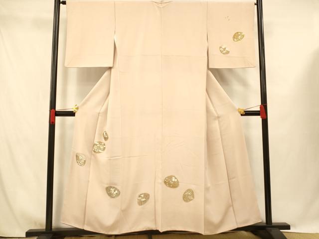平和屋着物■訪問着 刺繍 貝合わせ枝花文 金糸 金銀彩 正絹 逸品 AABG9760fw