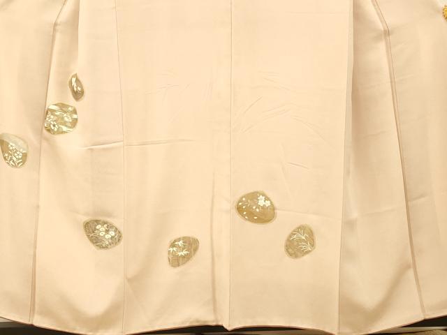 平和屋着物■訪問着 刺繍 貝合わせ枝花文 金糸 金銀彩 正絹 逸品 AABG9760fw