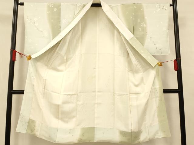 平和屋着物■長襦袢 袷 枝花文 暈し染め 金彩 正絹 逸品 AABG9772fw