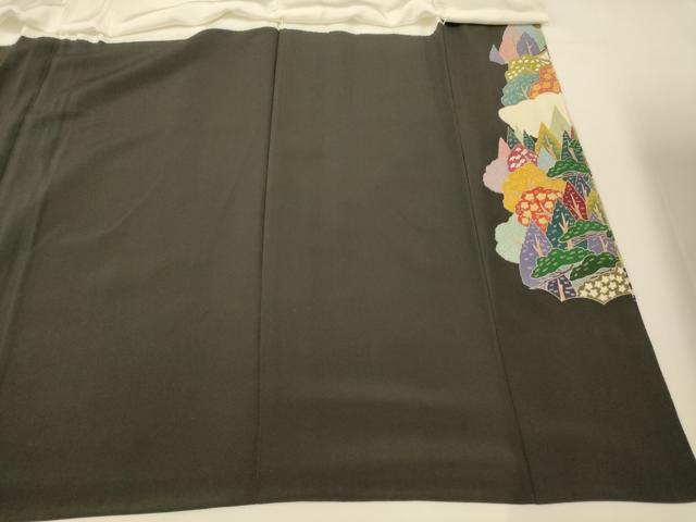 平和屋着物■豪華黒留袖 作家物 風景文 正絹 逸品 AABG9779fw