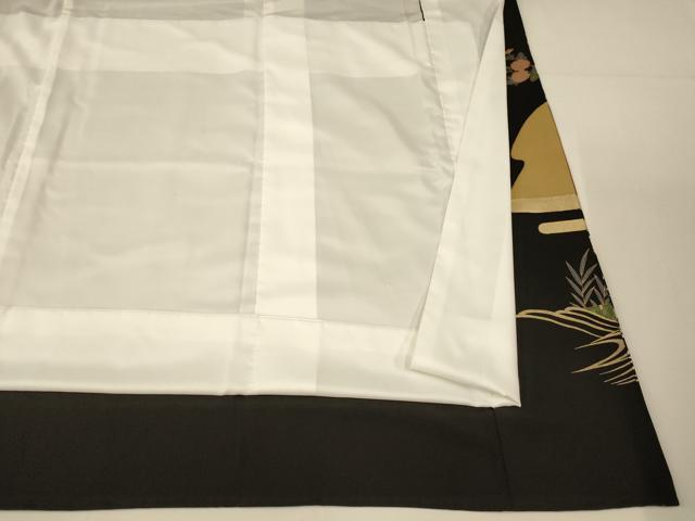 平和屋着物■豪華黒留袖 駒刺繍 花車群鶴文 金銀彩 正絹 逸品 AABG9780fw