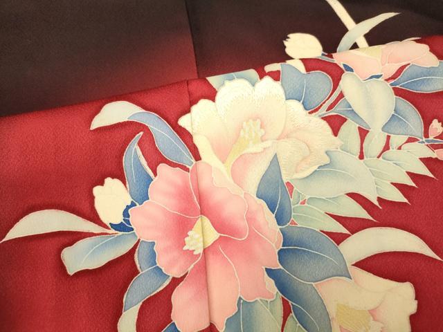 平和屋着物■訪問着 草花文 暈し染め 正絹 逸品 AABG9793fw