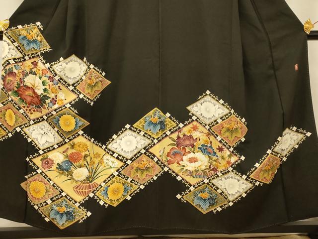 平和屋着物■豪華黒留袖 作家物 飾花菱文 正絹 逸品 AABG9811fw