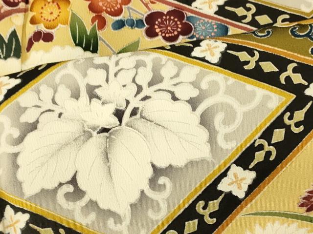 平和屋着物■豪華黒留袖 作家物 飾花菱文 正絹 逸品 AABG9811fw