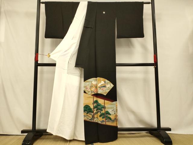 平和屋着物■豪華黒留袖 作家物 駒刺繍 竹林図 暈し染め 金彩 正絹 逸品 AABG9812fw