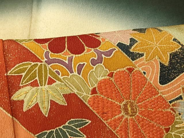 平和屋着物■豪華黒留袖 作家物 駒刺繍 吉祥竹文 暈し染め 金糸 金彩 正絹 逸品 AABG9813fw