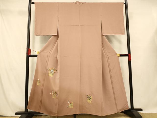 平和屋着物■訪問着 刺繍 飾花文 暈し染め 金銀彩 金糸 正絹 逸品 AABG9837fw
