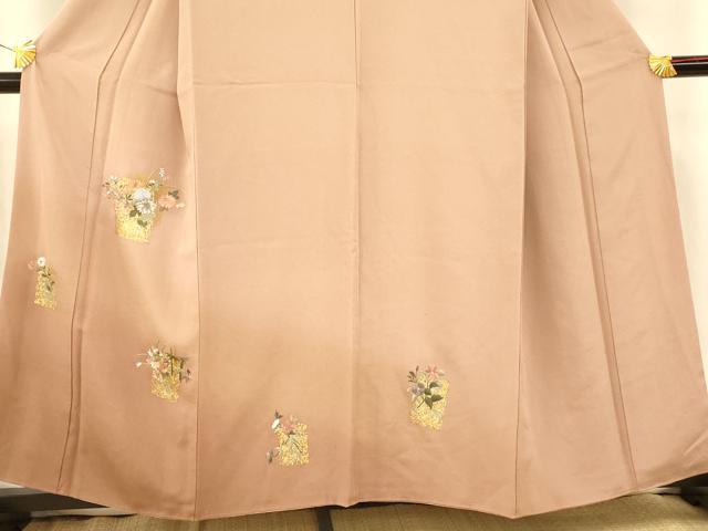 平和屋着物■訪問着 刺繍 飾花文 暈し染め 金銀彩 金糸 正絹 逸品 AABG9837fw