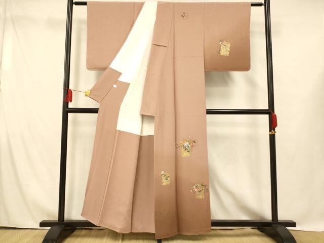 平和屋着物■訪問着 刺繍 飾花文 暈し染め 金銀彩 金糸 正絹 逸品 AABG9837fw