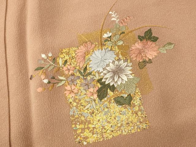 平和屋着物■訪問着 刺繍 飾花文 暈し染め 金銀彩 金糸 正絹 逸品 AABG9837fw